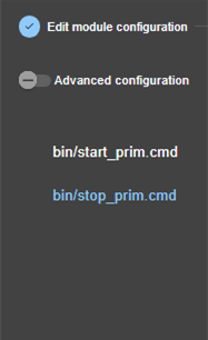 SafeKit web console image
Edit stop_prim script of a mirror module, using module configuration wizard