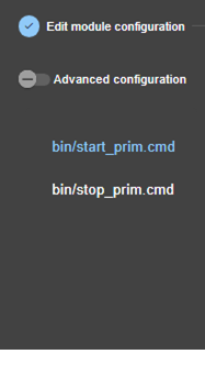 Image de la console web SafeKit
Éditer le script start_prim du module miroir avec l'assistant de configuration du module