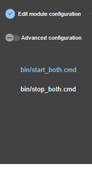 Image de la console web SafeKit
Éditer le script start_both du module  ferme avec l'assistant de configuration du module