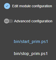 Image de la console web SafeKit
Éditer le script start_prim du module miroir avec l'assistant de configuration du module