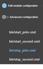 Image de la console web SafeKit
Éditer le script stop_prim du module miroir avec l'assistant de configuration du module