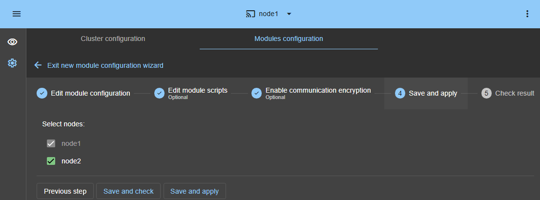 View full size Save and apply the Windows module configuration