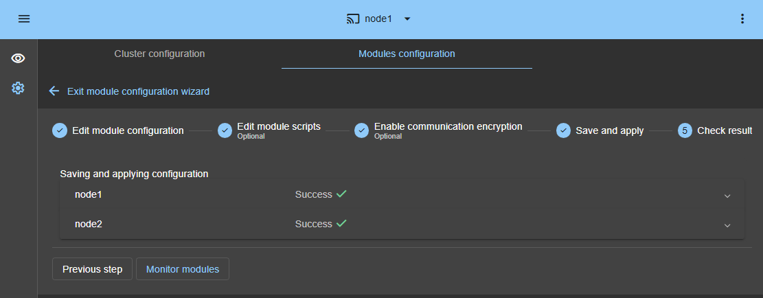 View full size Check the Windows module configuration success